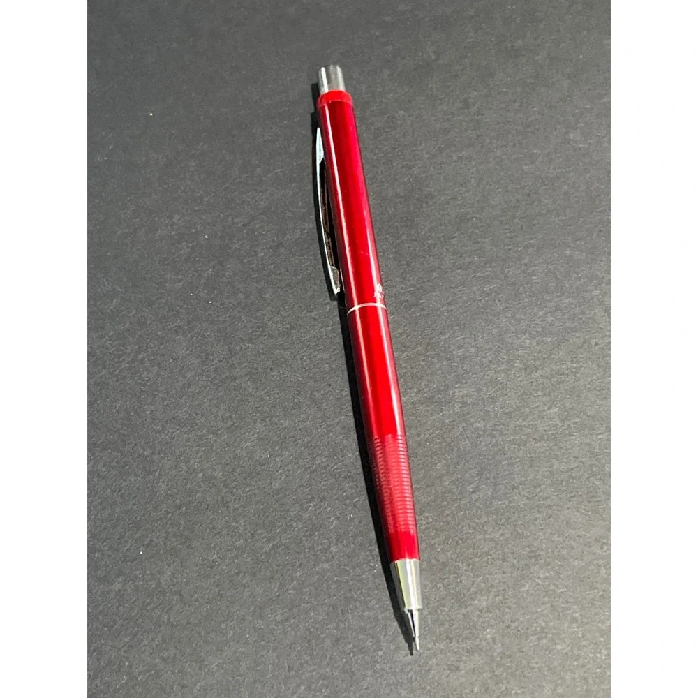 Vintage Pentel 0.5mm Mechanical Pencil Metallic Red Made in Japan Drafting Slim